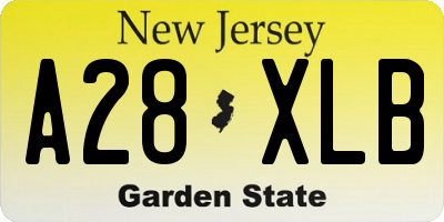 NJ license plate A28XLB
