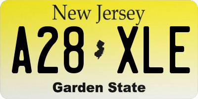 NJ license plate A28XLE