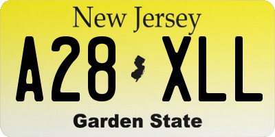 NJ license plate A28XLL