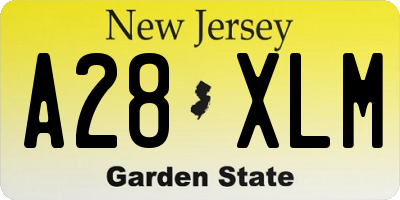 NJ license plate A28XLM