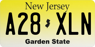 NJ license plate A28XLN