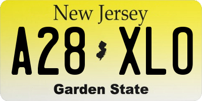 NJ license plate A28XLO