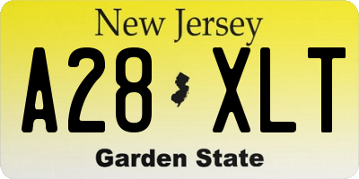 NJ license plate A28XLT