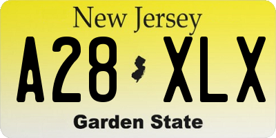 NJ license plate A28XLX