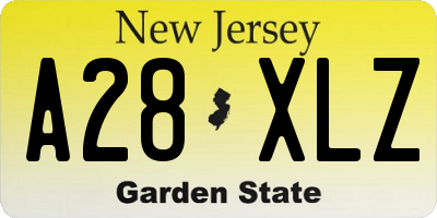 NJ license plate A28XLZ