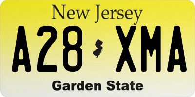 NJ license plate A28XMA