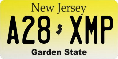 NJ license plate A28XMP
