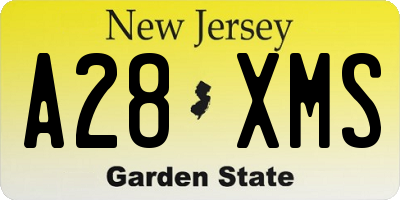 NJ license plate A28XMS