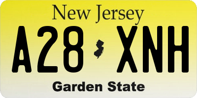 NJ license plate A28XNH