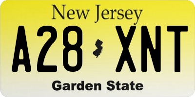 NJ license plate A28XNT