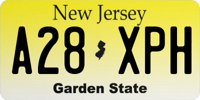 NJ license plate A28XPH
