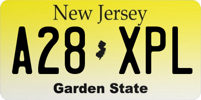 NJ license plate A28XPL
