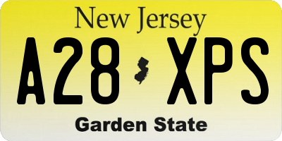 NJ license plate A28XPS