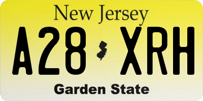 NJ license plate A28XRH