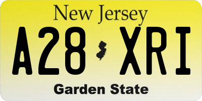 NJ license plate A28XRI