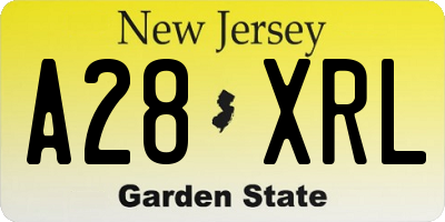NJ license plate A28XRL