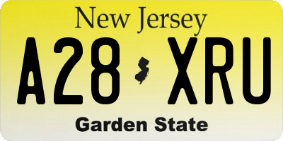 NJ license plate A28XRU
