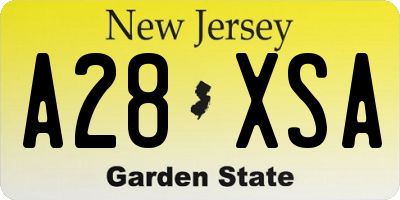 NJ license plate A28XSA