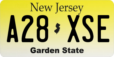 NJ license plate A28XSE