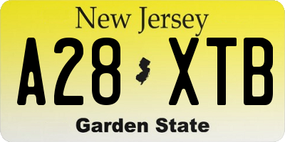 NJ license plate A28XTB