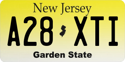 NJ license plate A28XTI