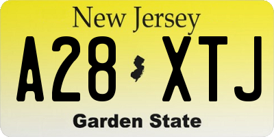 NJ license plate A28XTJ