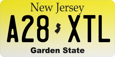 NJ license plate A28XTL
