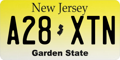 NJ license plate A28XTN