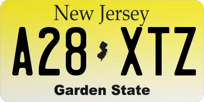 NJ license plate A28XTZ