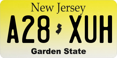 NJ license plate A28XUH
