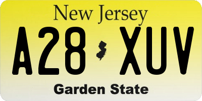 NJ license plate A28XUV