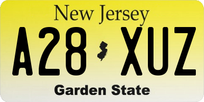 NJ license plate A28XUZ