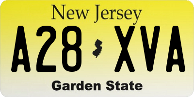 NJ license plate A28XVA