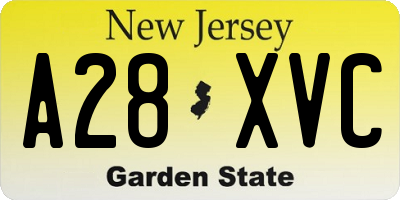 NJ license plate A28XVC