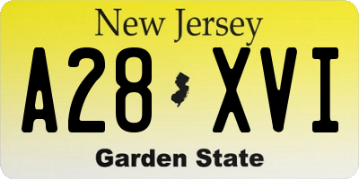 NJ license plate A28XVI