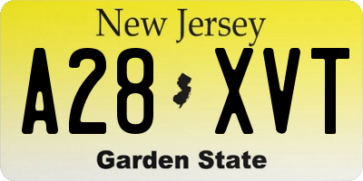 NJ license plate A28XVT