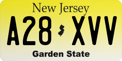 NJ license plate A28XVV