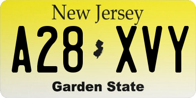 NJ license plate A28XVY