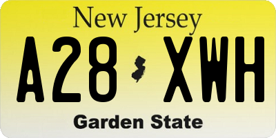 NJ license plate A28XWH