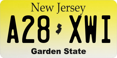 NJ license plate A28XWI