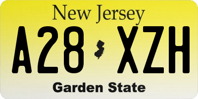 NJ license plate A28XZH