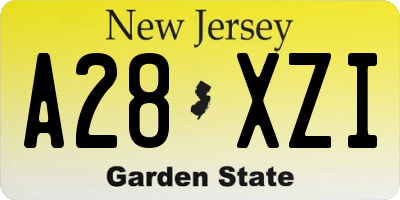 NJ license plate A28XZI