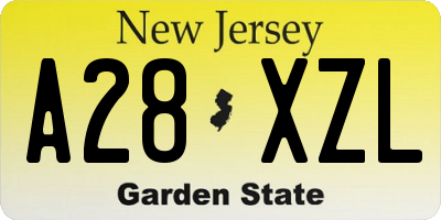 NJ license plate A28XZL