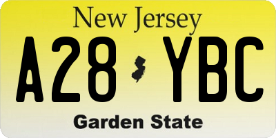 NJ license plate A28YBC