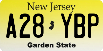 NJ license plate A28YBP