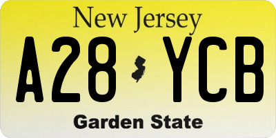 NJ license plate A28YCB