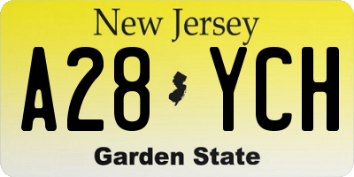 NJ license plate A28YCH