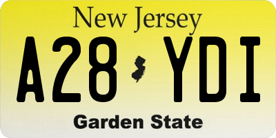 NJ license plate A28YDI