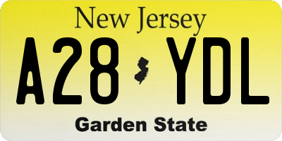NJ license plate A28YDL