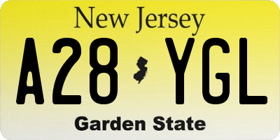 NJ license plate A28YGL